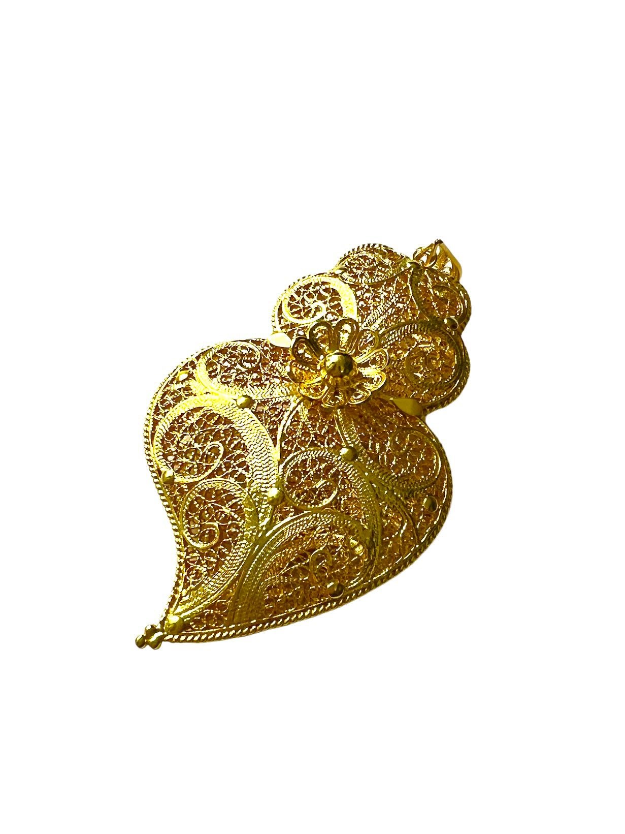 Double Heart of Viana Medal in Gold Plated Silver