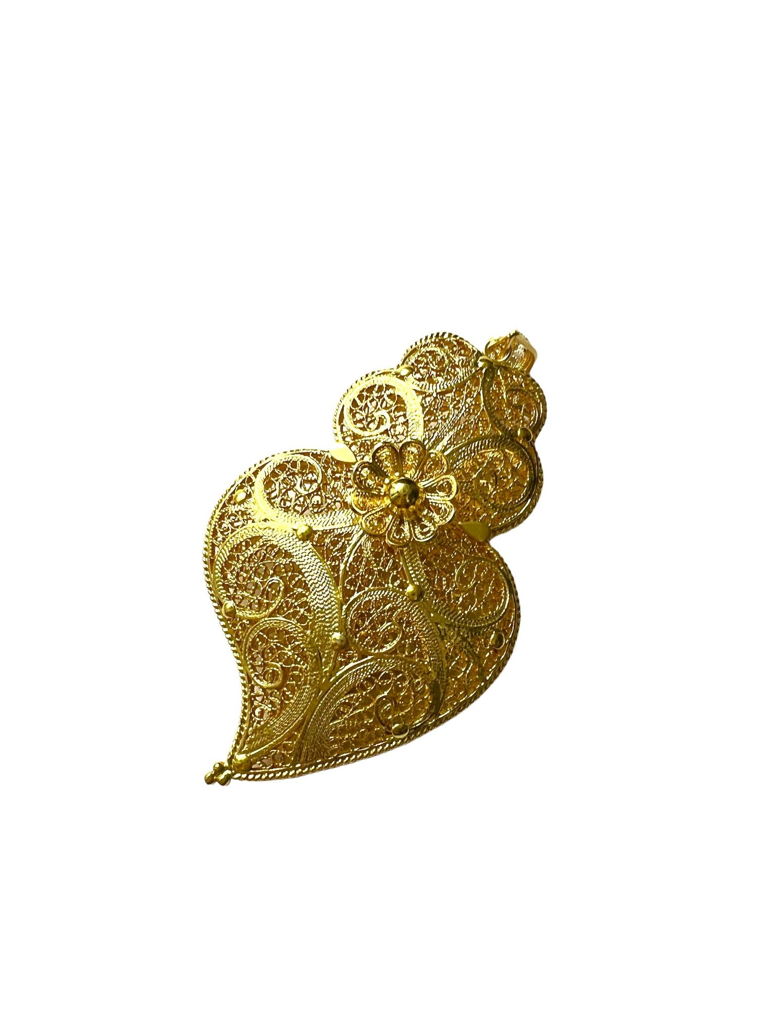 Double Heart of Viana Medal in Gold Plated Silver