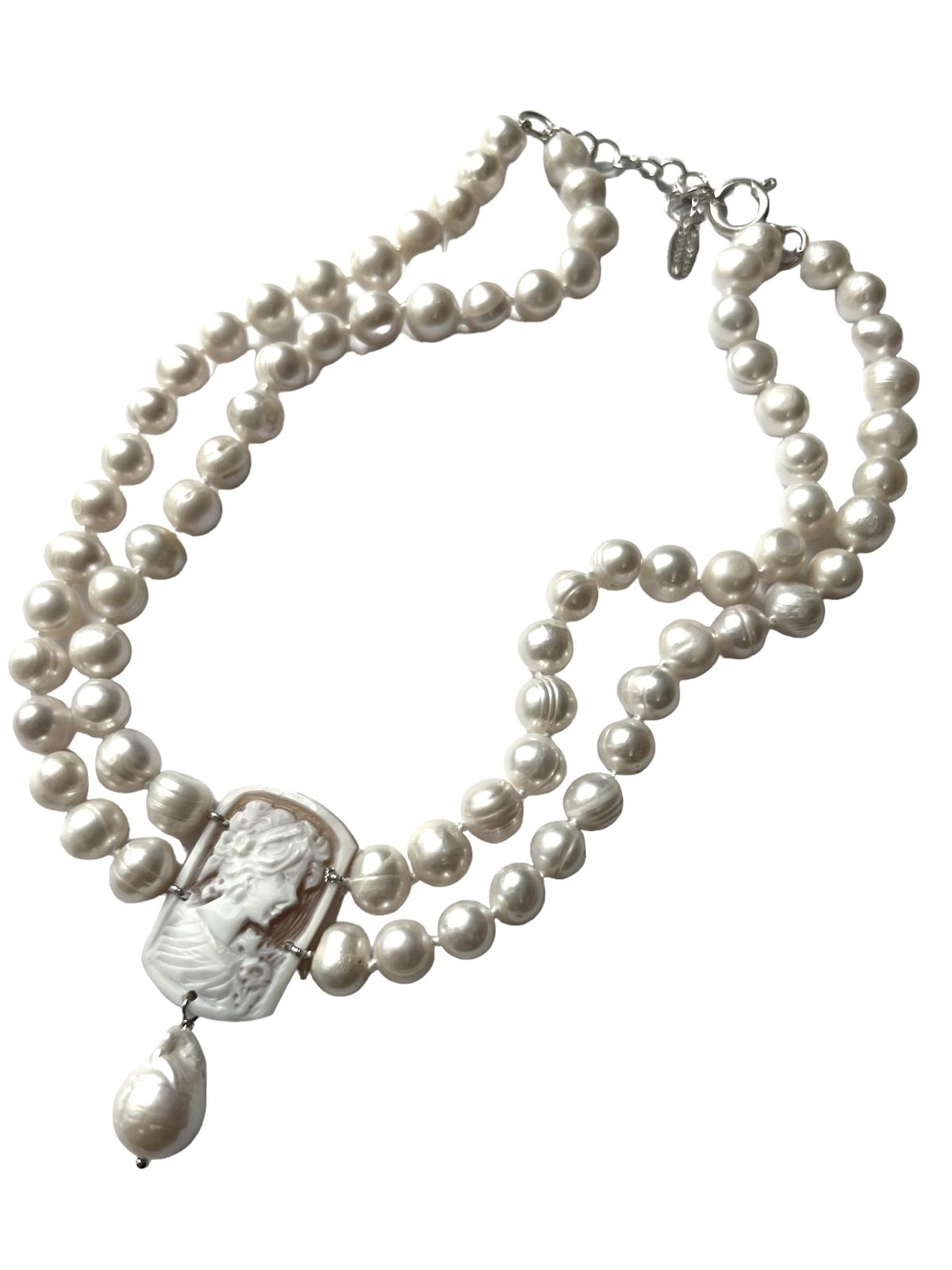 Silver Cameo Necklace