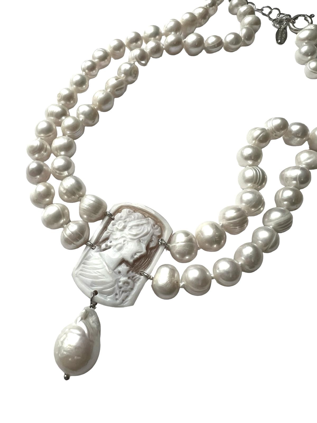 Silver Cameo Necklace