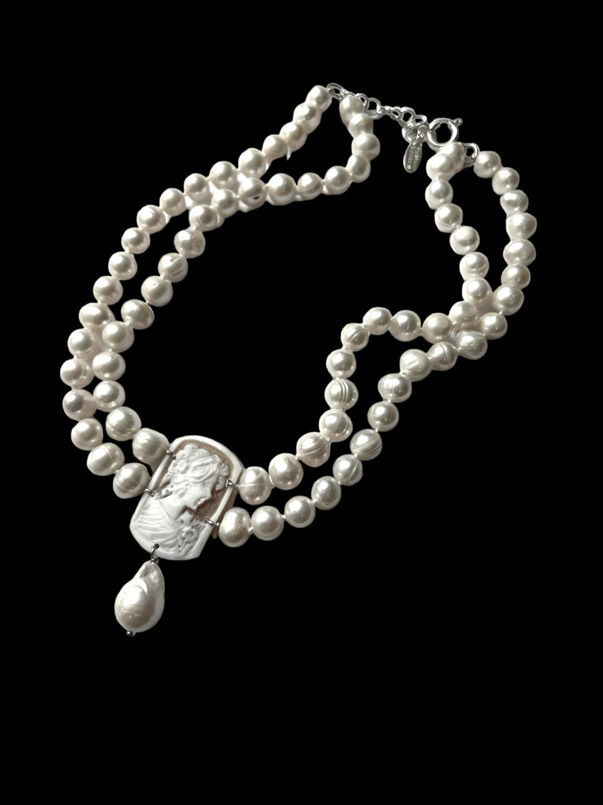 Silver Cameo Necklace