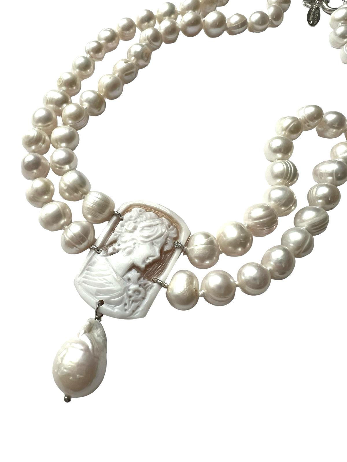 Silver Cameo Necklace