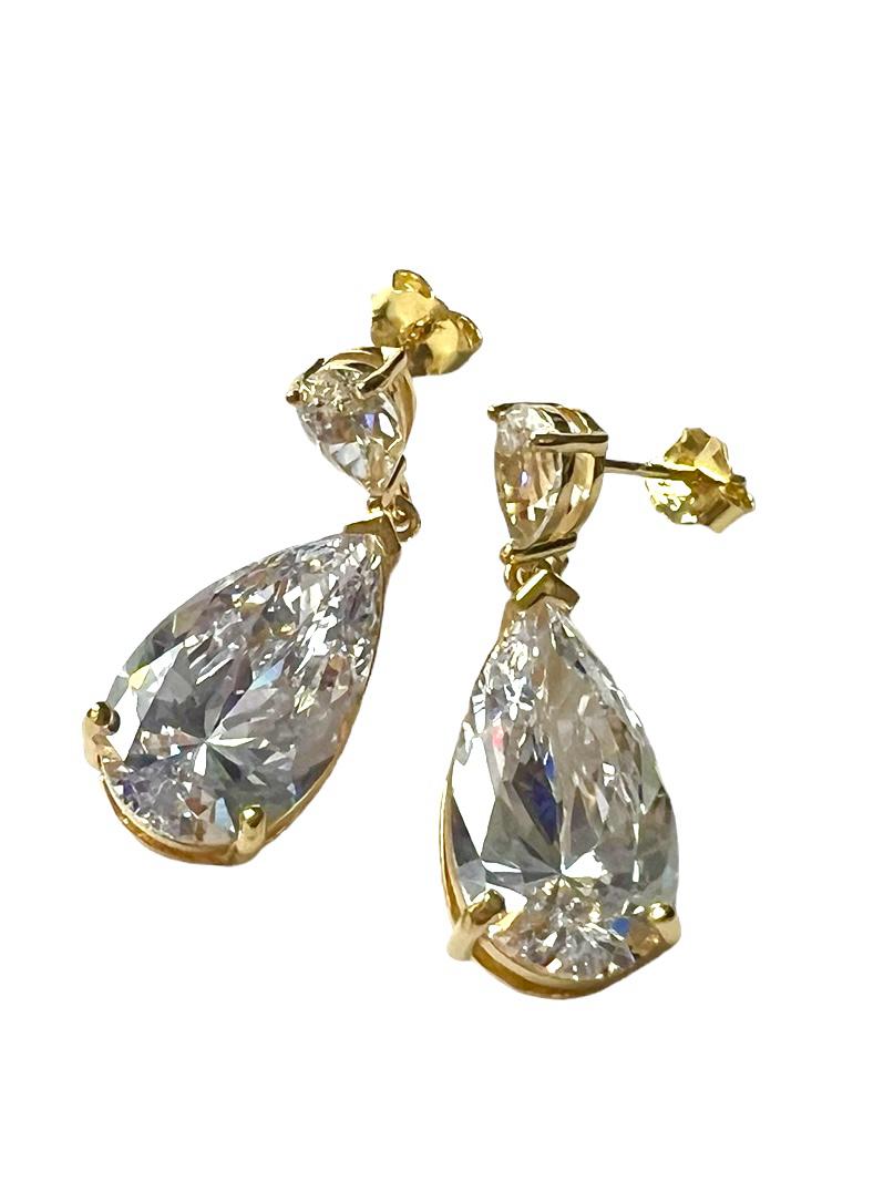 Gold Plated Silver Drop Earrings