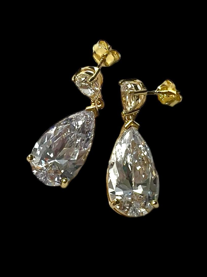 Gold Plated Silver Drop Earrings