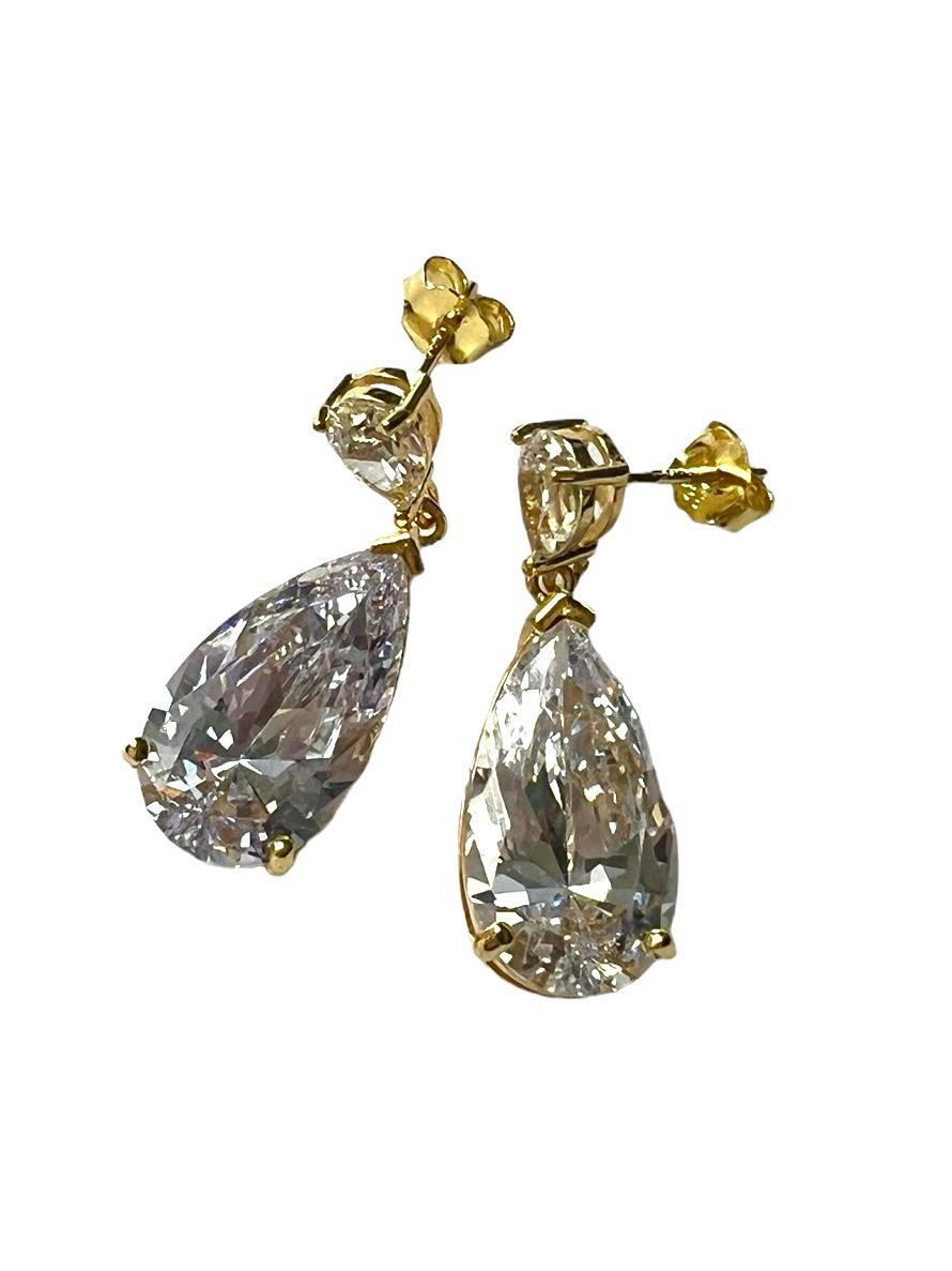 Gold Plated Silver Drop Earrings