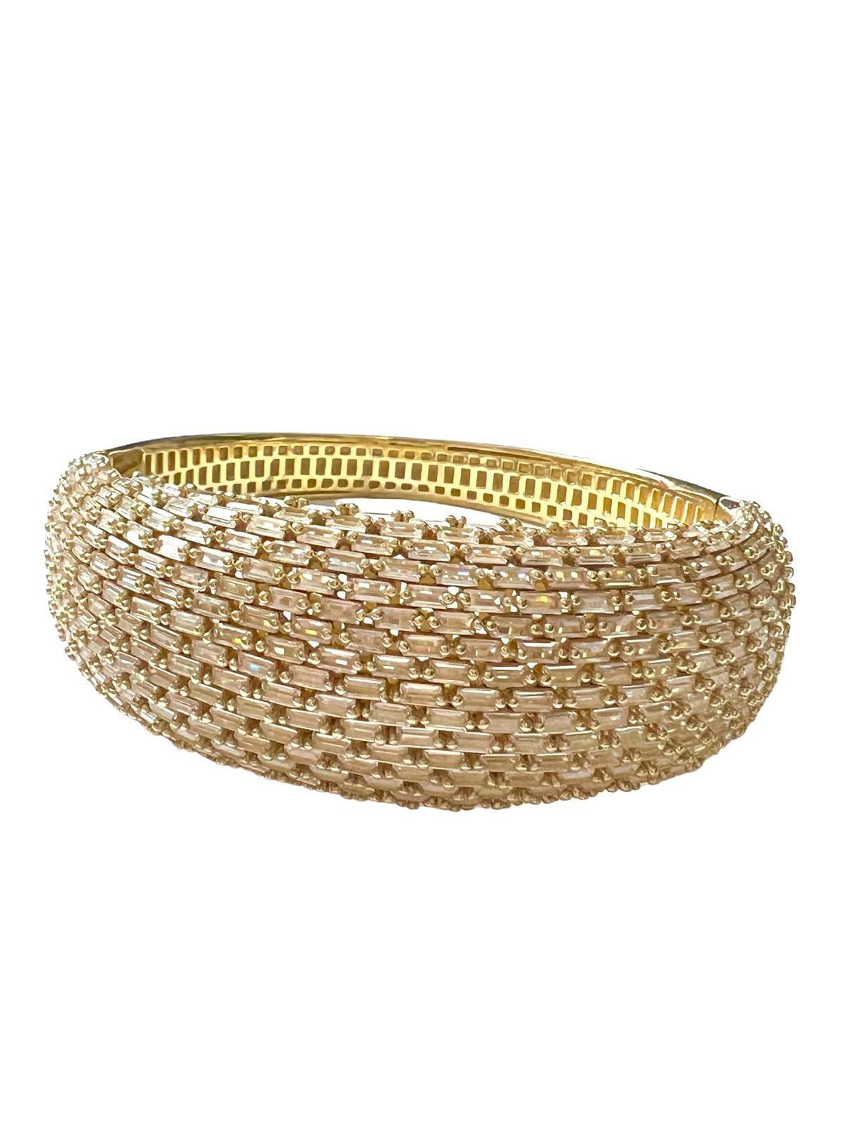 Slave Bracelet / Baguette Bracelet in Gold-Plated Silver