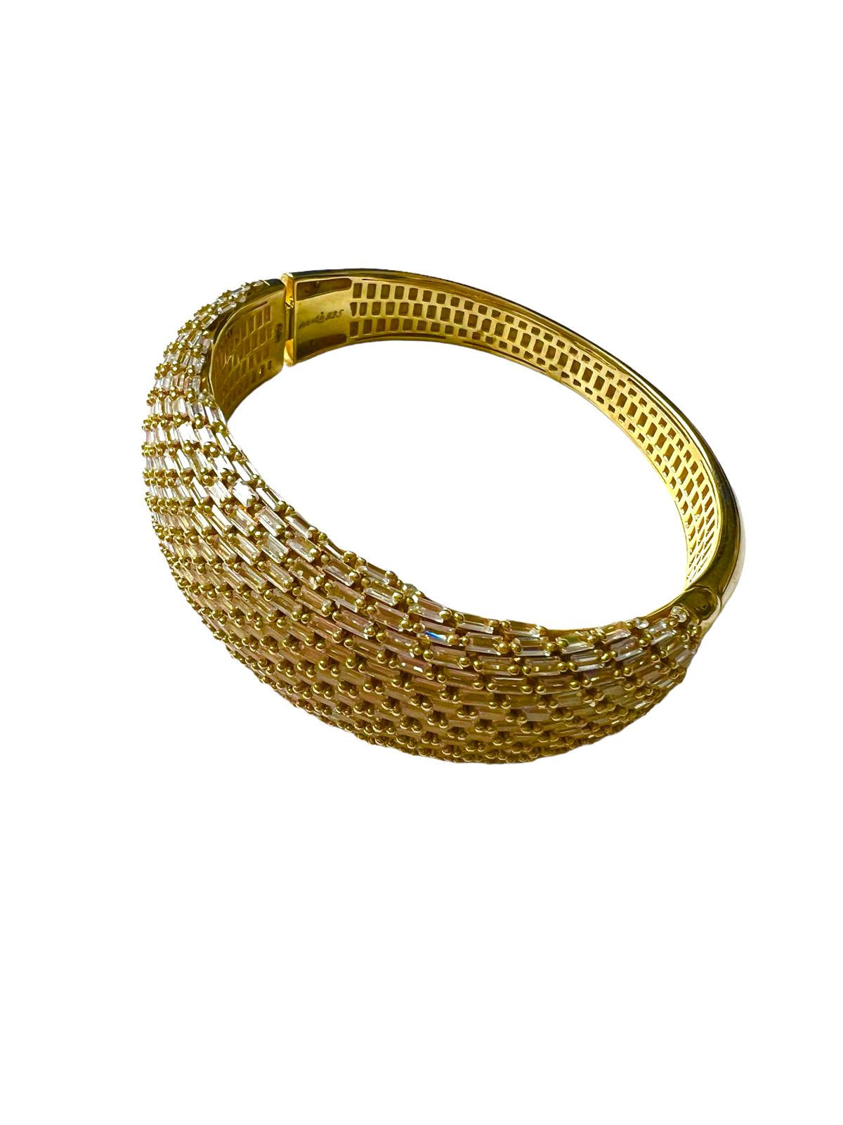 Slave Bracelet / Baguette Bracelet in Gold-Plated Silver