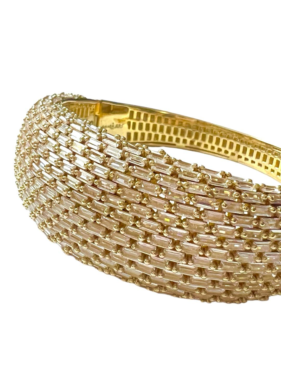 Slave Bracelet / Baguette Bracelet in Gold-Plated Silver