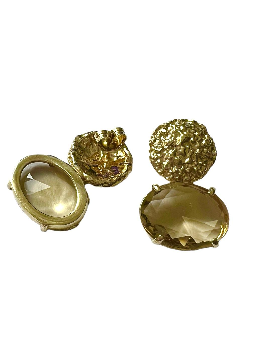 Hammered Earrings in Gold Plated Silver