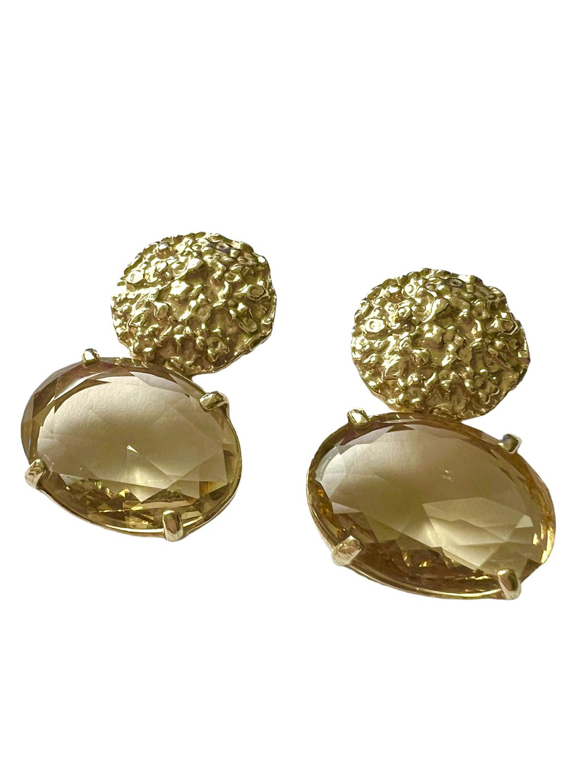 Hammered Earrings in Gold Plated Silver