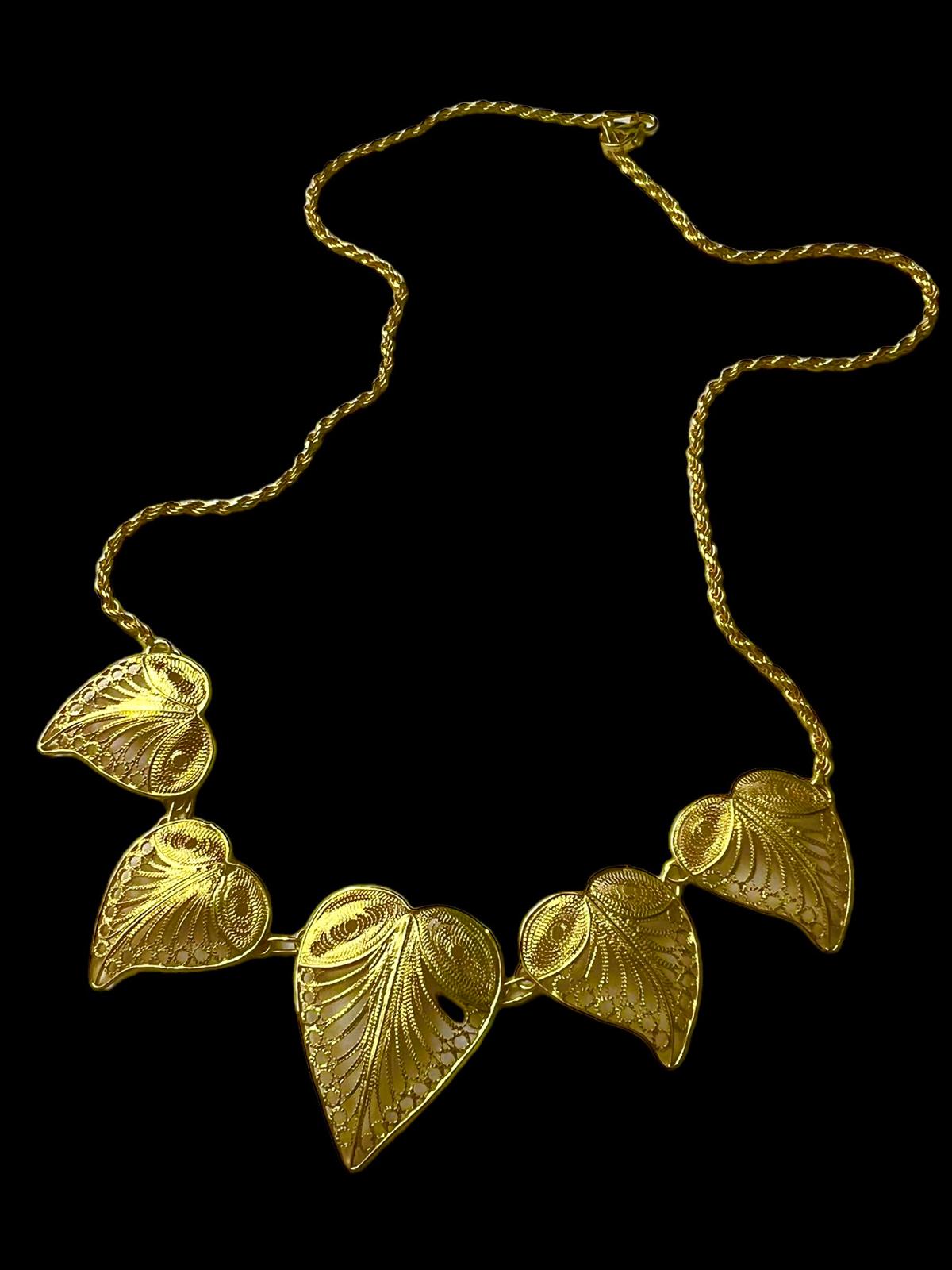 Filigree Necklace in Gold Plated Silver