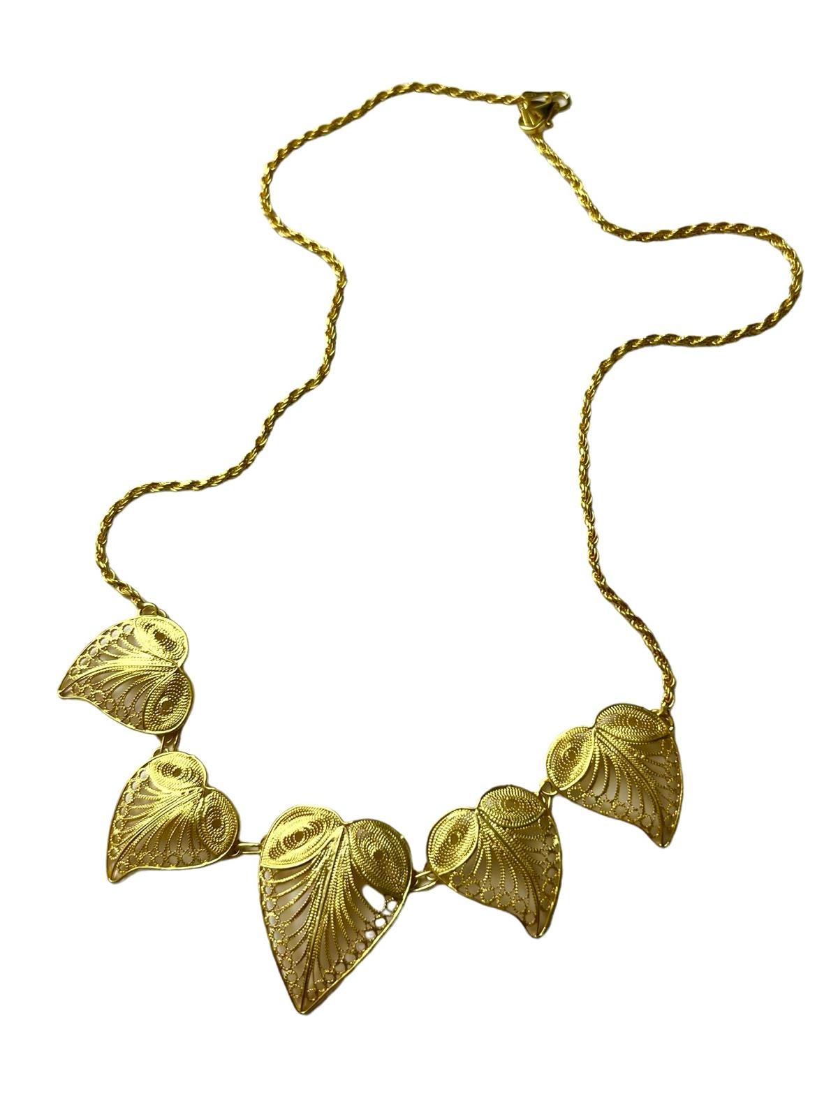 Filigree Necklace in Gold Plated Silver