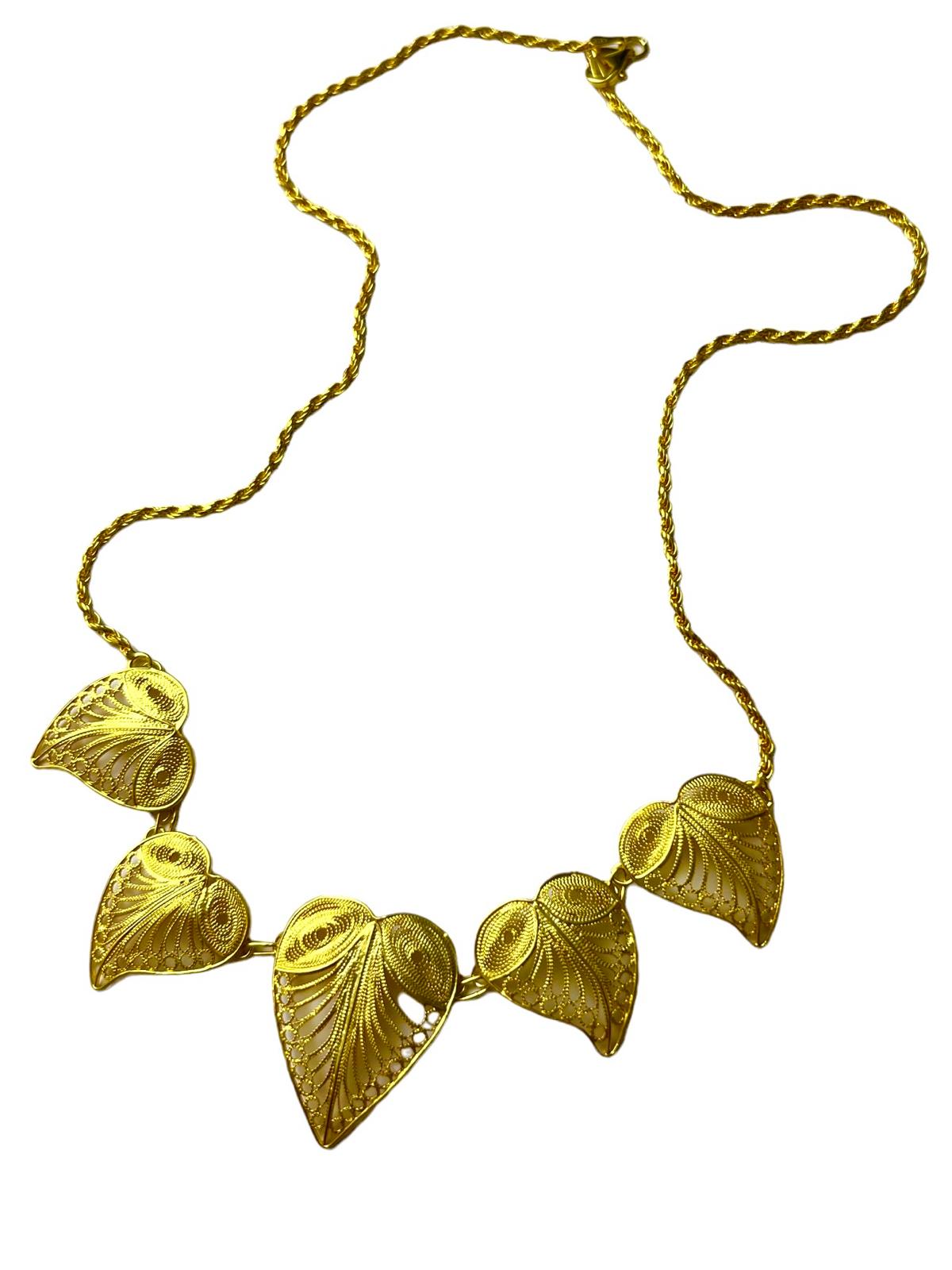 Filigree Necklace in Gold Plated Silver