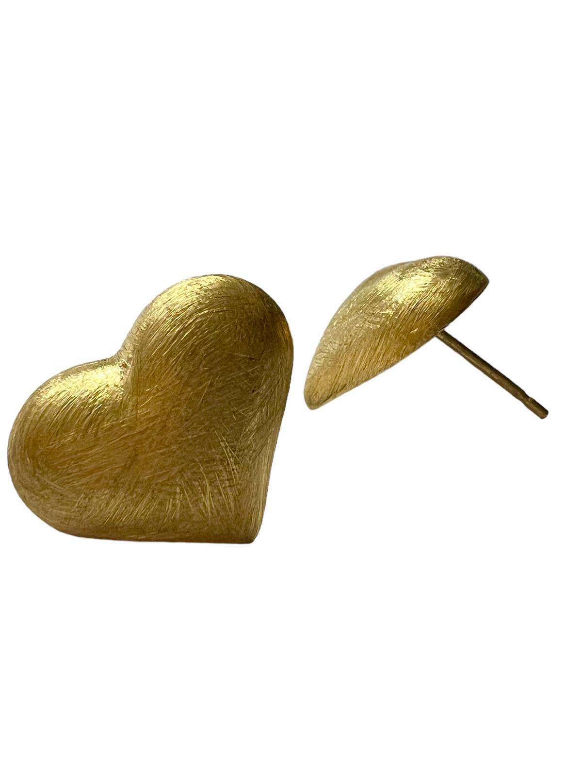 Gold Plated Silver Heart Earrings