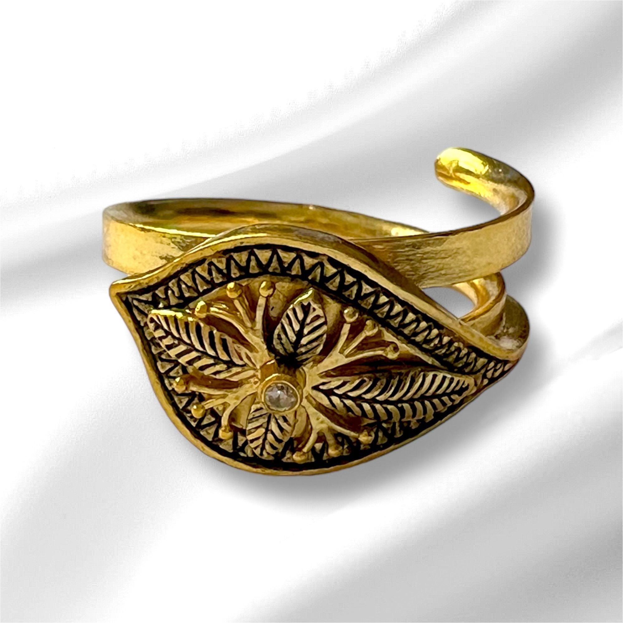 Baroque Ring in Gold Plated Silver