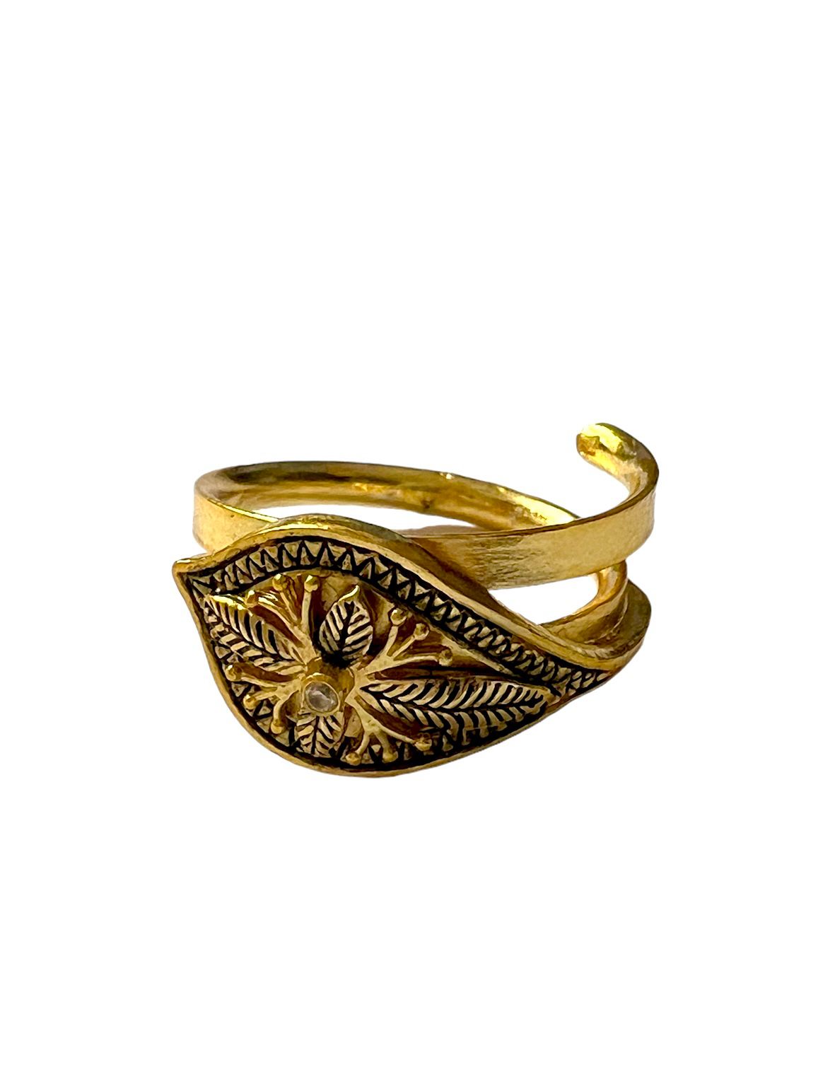 Baroque Ring in Gold Plated Silver