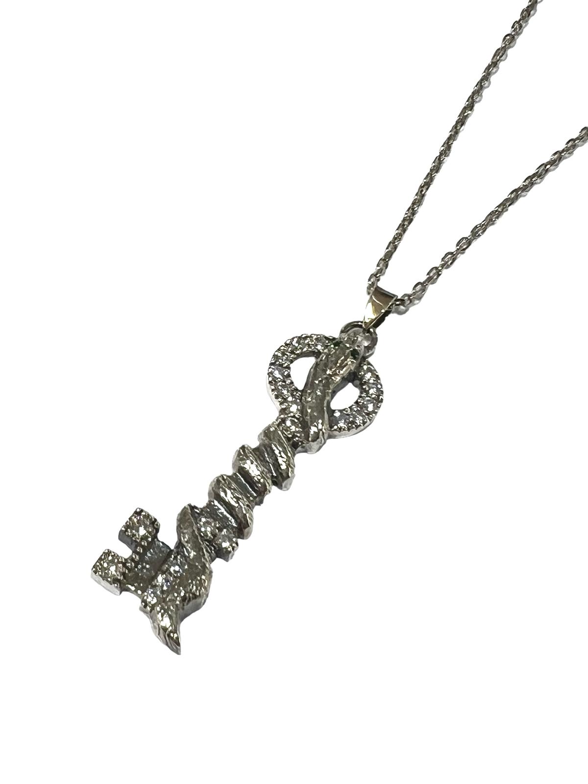 Colar Chave de Cobra em Prata e Ouro