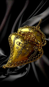 Medalha Coração de Viana Barroca em Prata Dourada