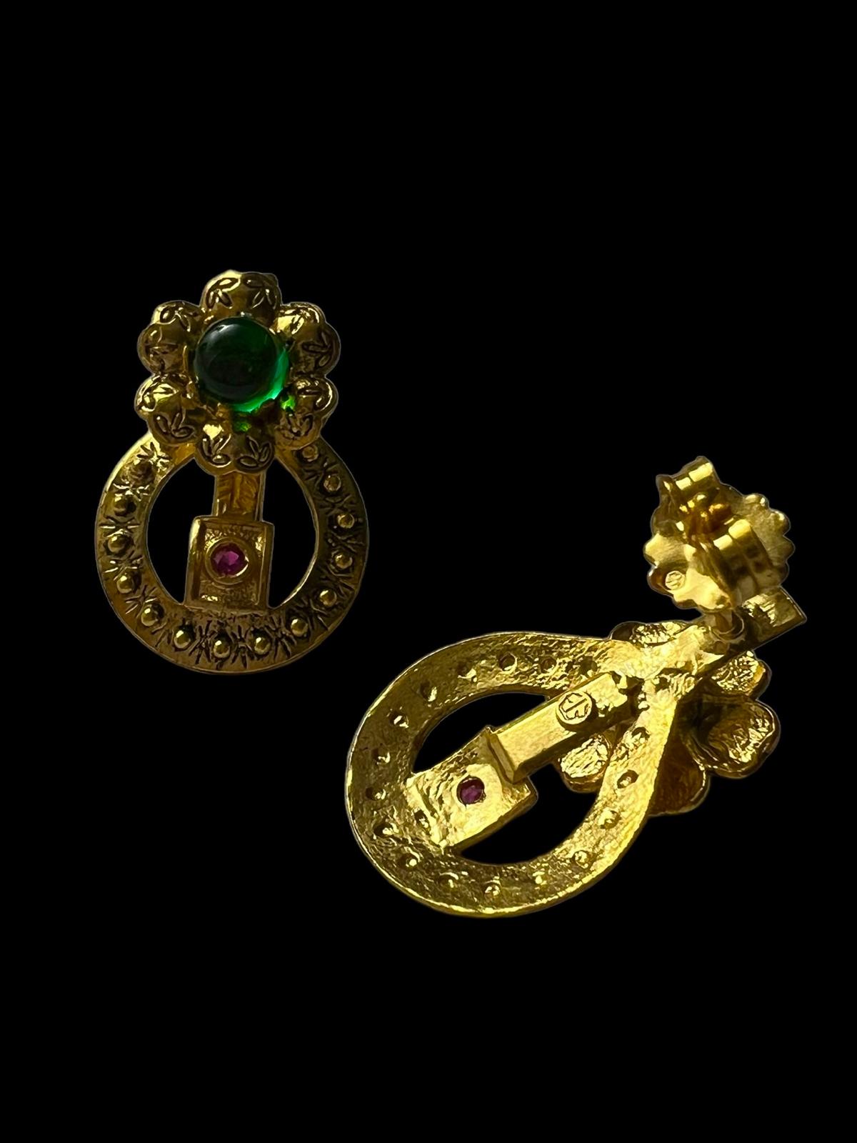 Baroque Filigree Earrings in Gold Plated Silver