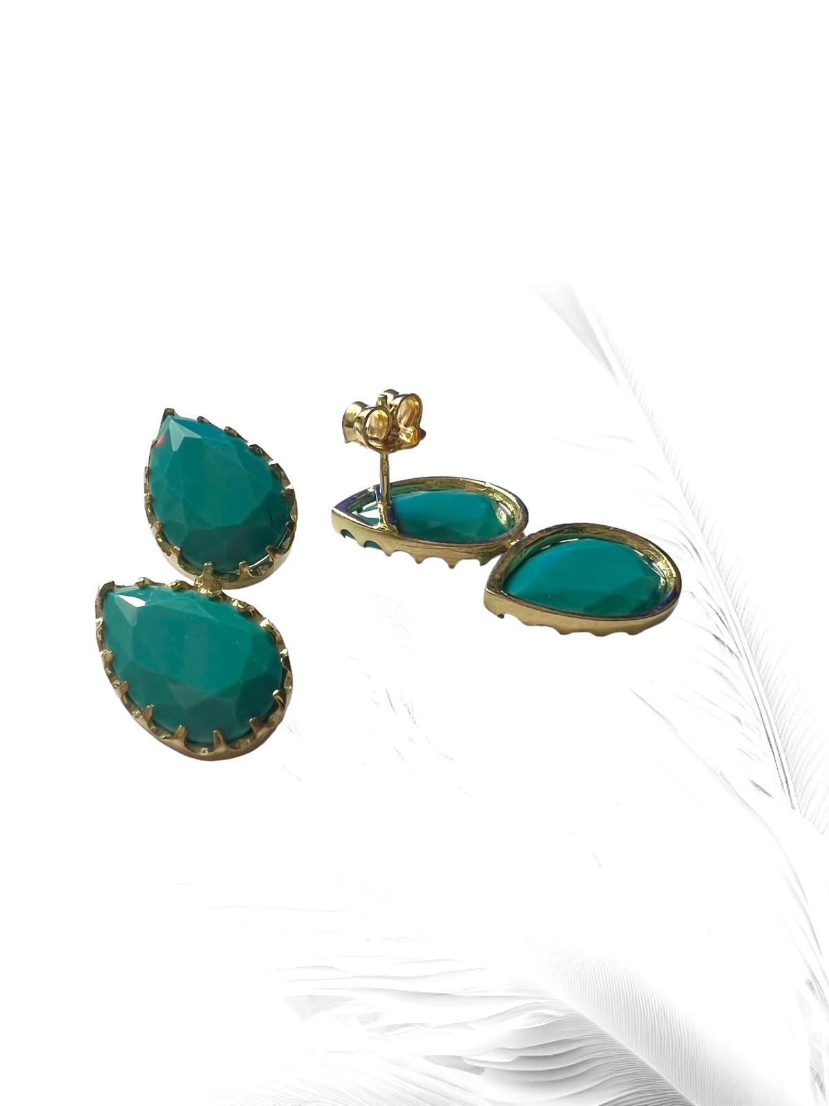 Gold Plated Silver Drop Earrings