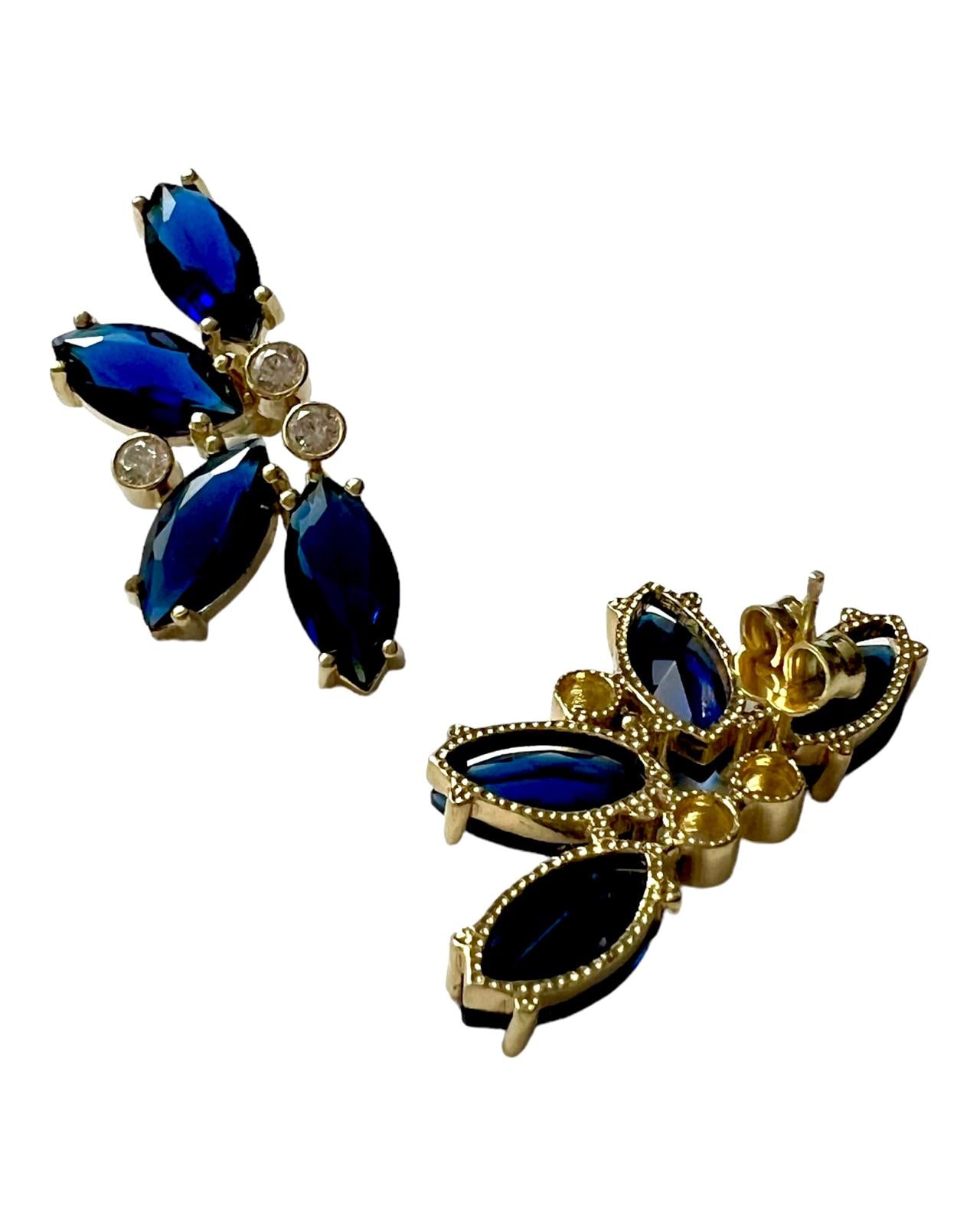 Half Flower Earrings in Gold-Plated Silver