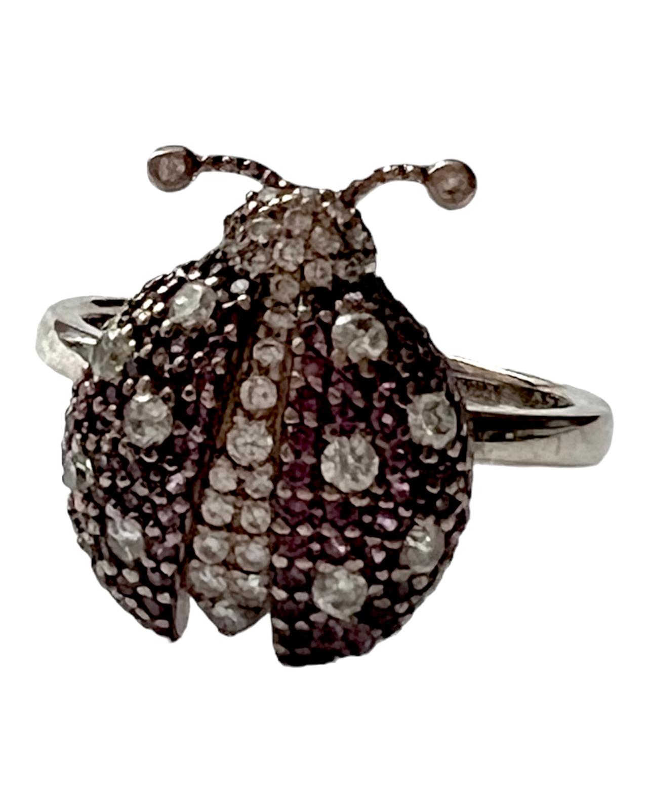 Ladybug Ring in Silver