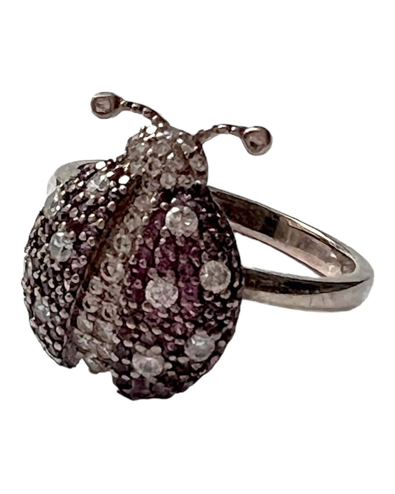 Ladybug Ring in Silver