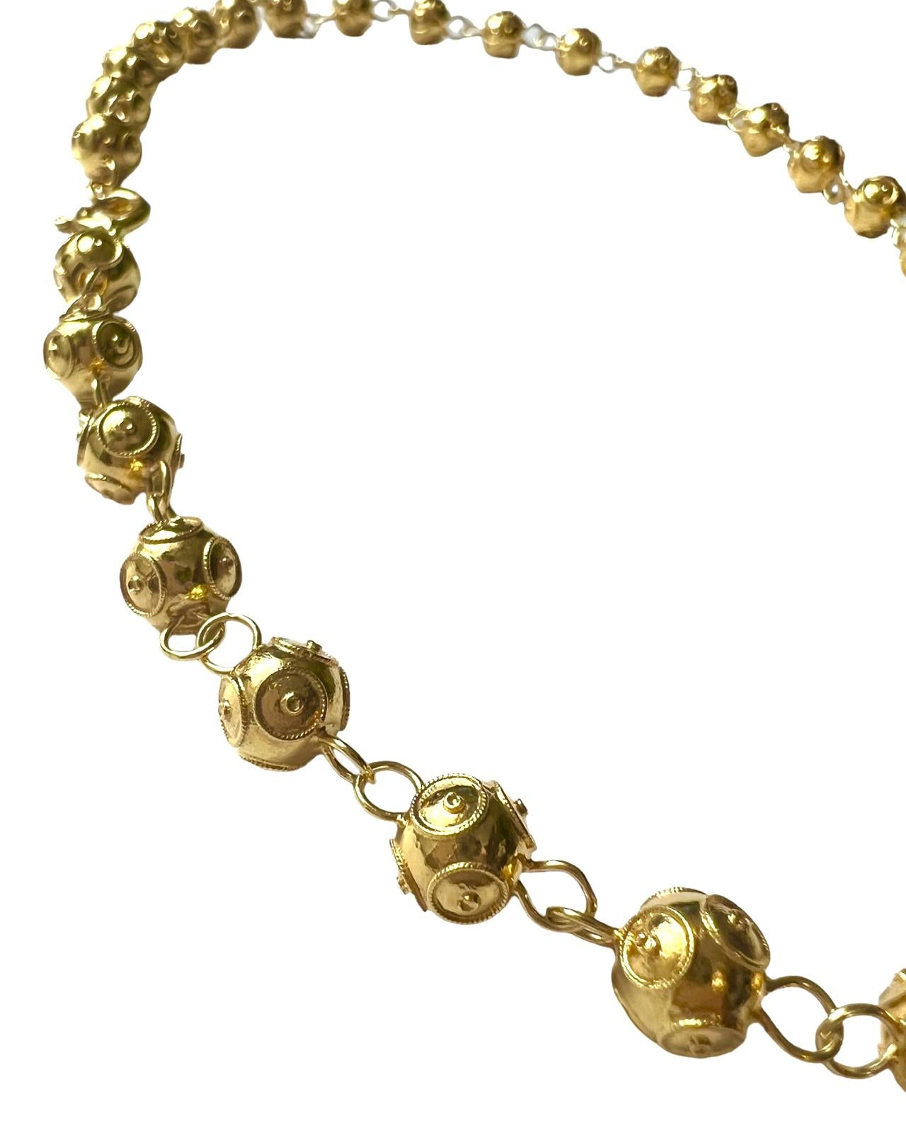 Gold Plated Silver Bead Necklace