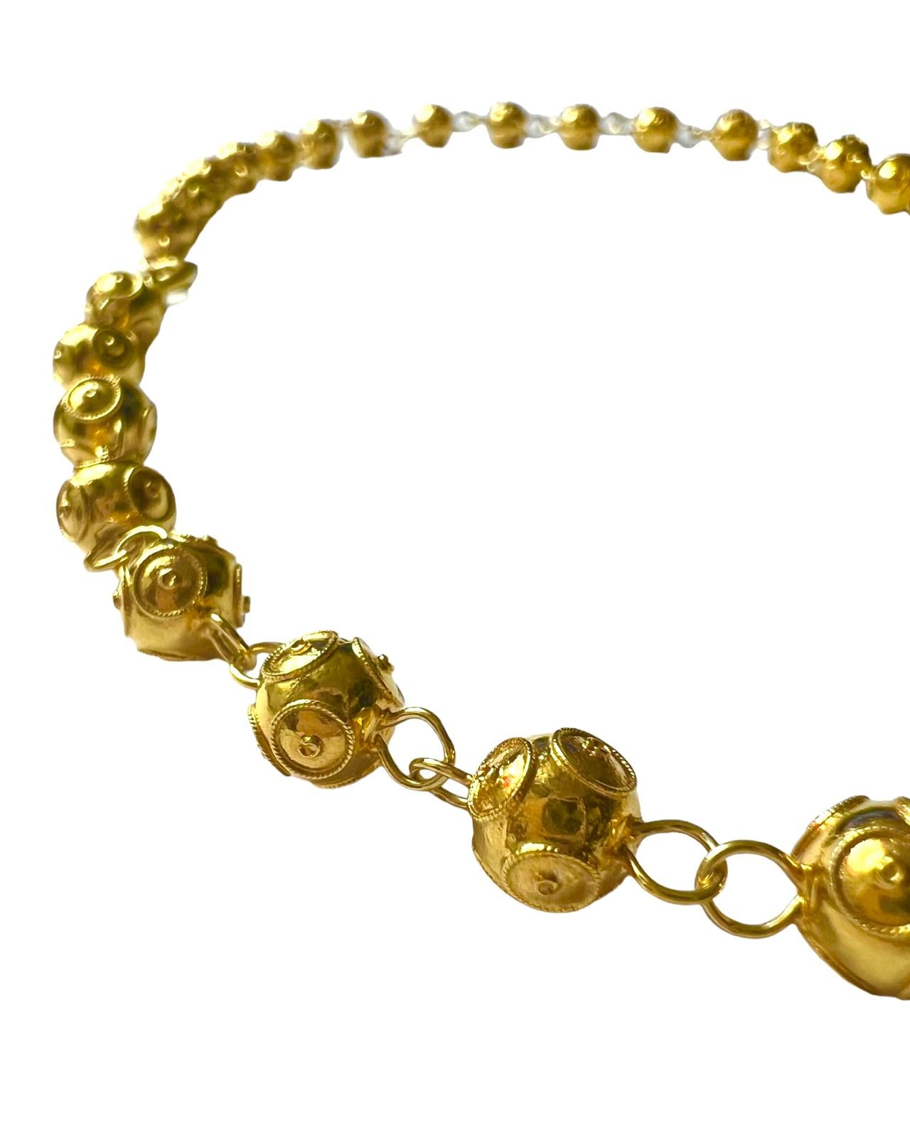 Gold Plated Silver Bead Necklace