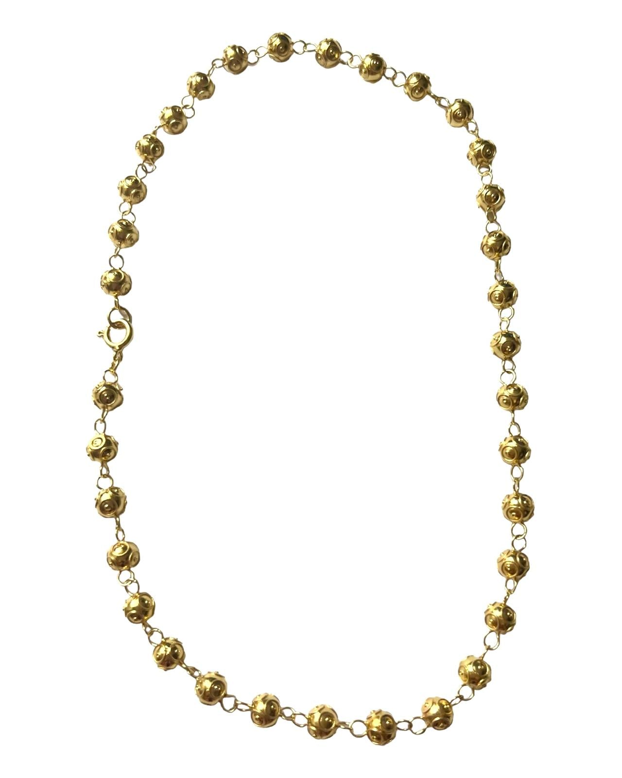 Gold Plated Silver Bead Necklace