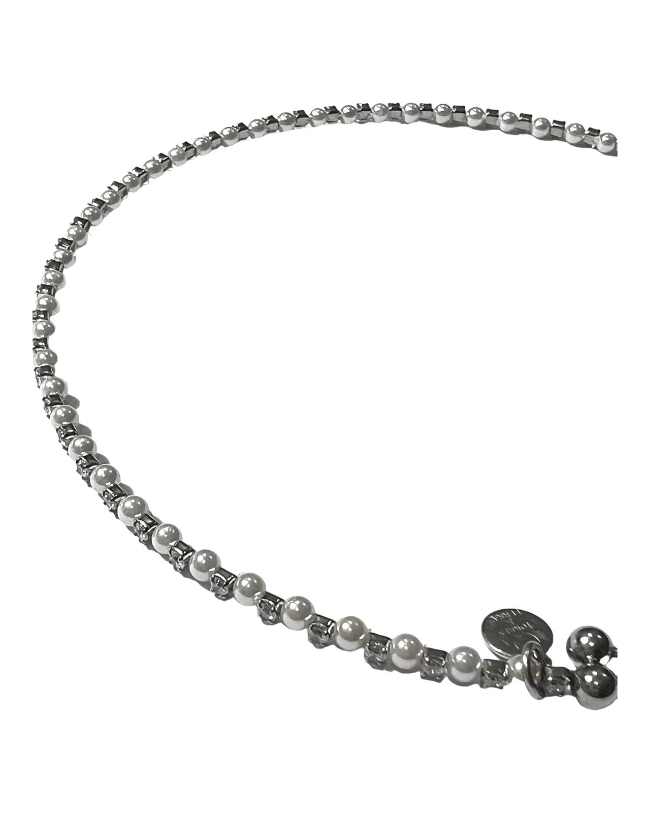 Pearl and Sparkle Necklace in Silver