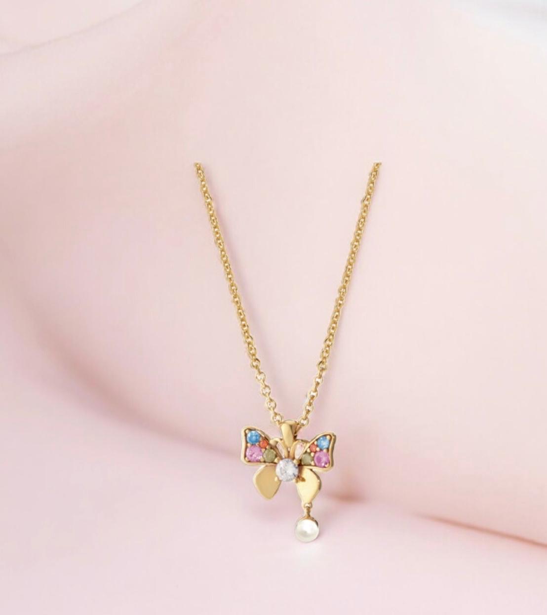 Butterfly Necklace in Gold-Plated Silver