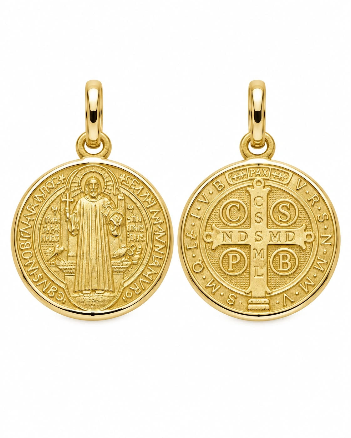 Medalha São Bento em Prata Dourada - 2.3cm