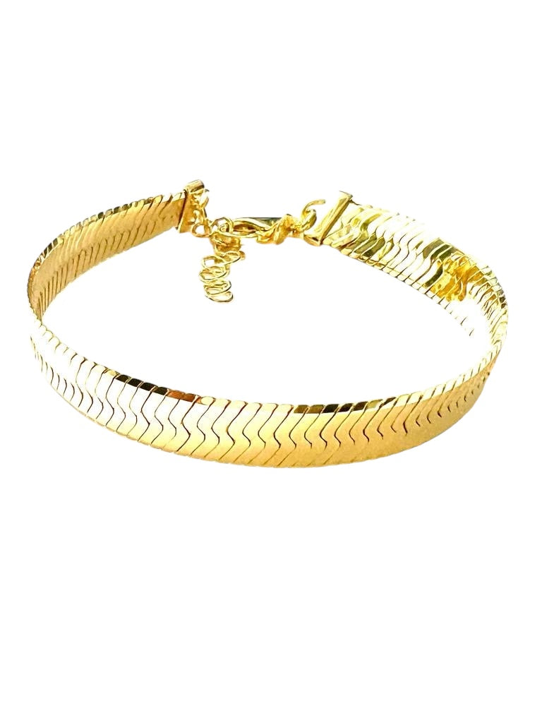 Pulseira Simples em Prata Dourada