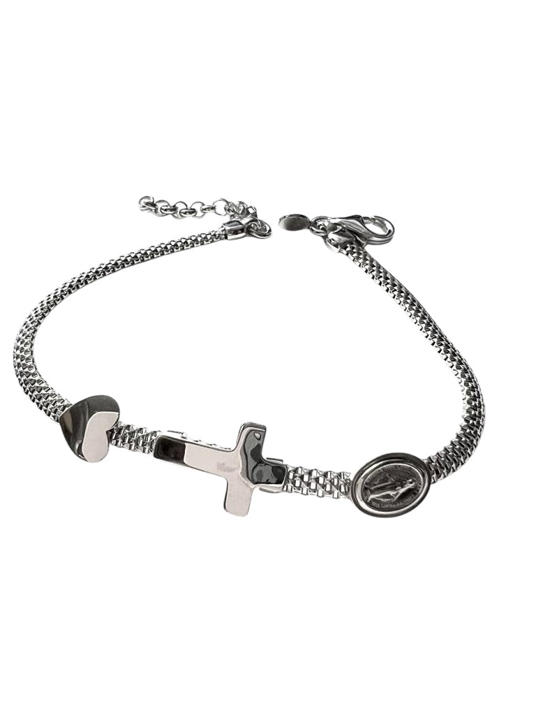 Silver Cross Bracelet