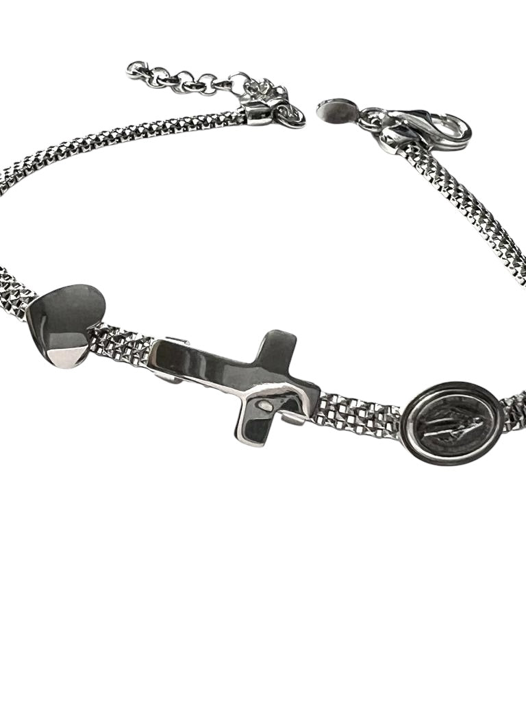 Silver Cross Bracelet