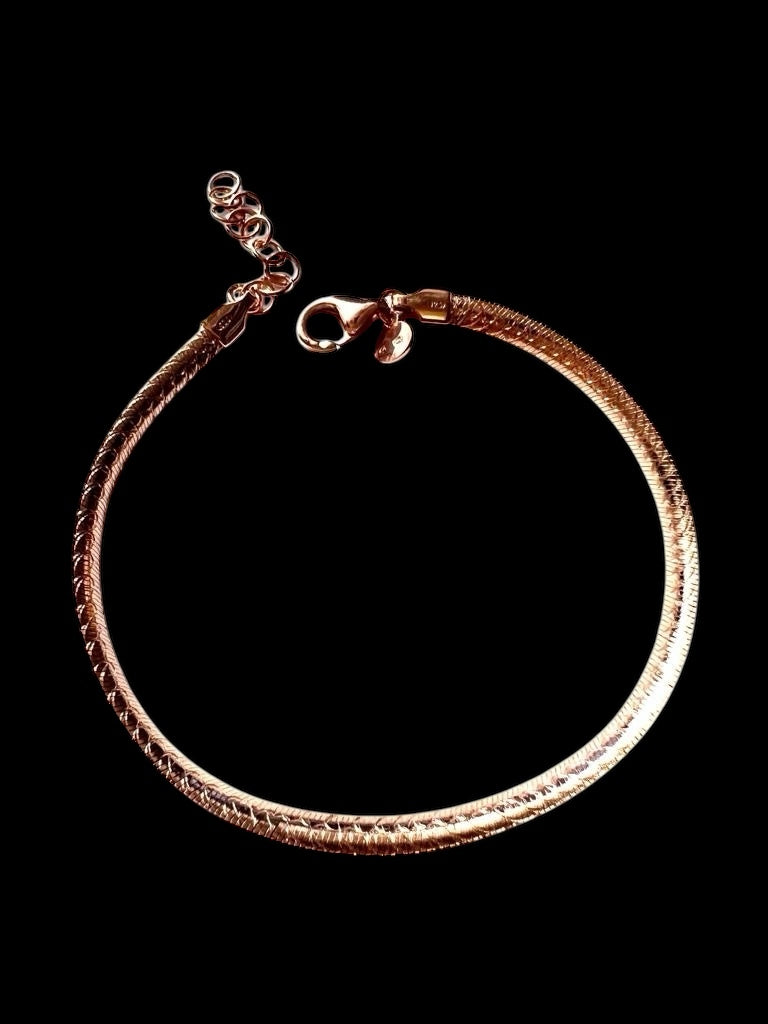 Pulseira Simples em Prata Rosa