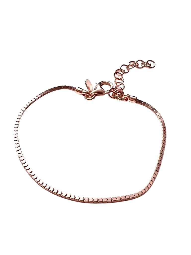 Pulseira Simples em Prata Rosa