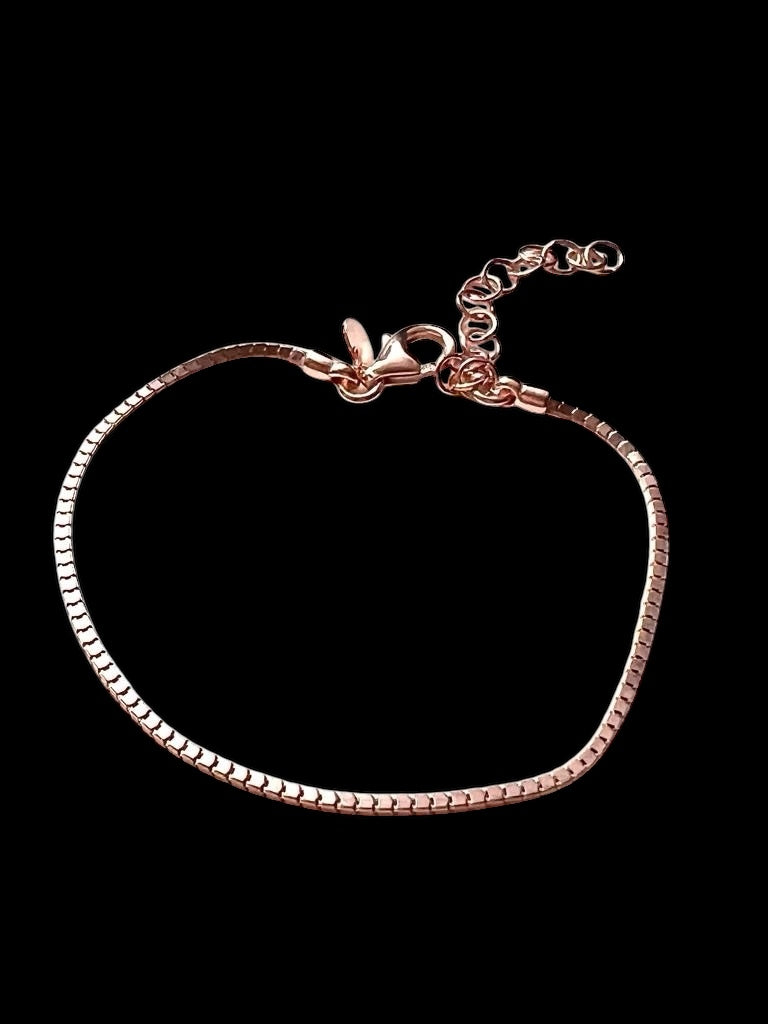 Pulseira Simples em Prata Rosa