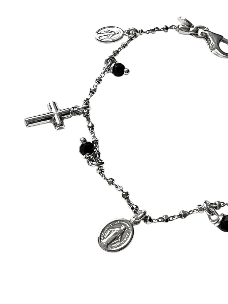 Pulseira com Símbolos em Prata