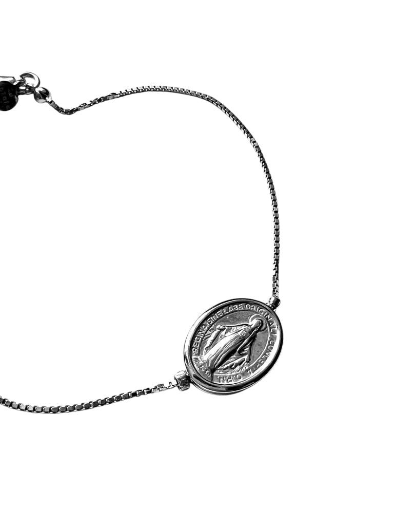 Bracelet with Our Lady of Graces and Cross in Silver