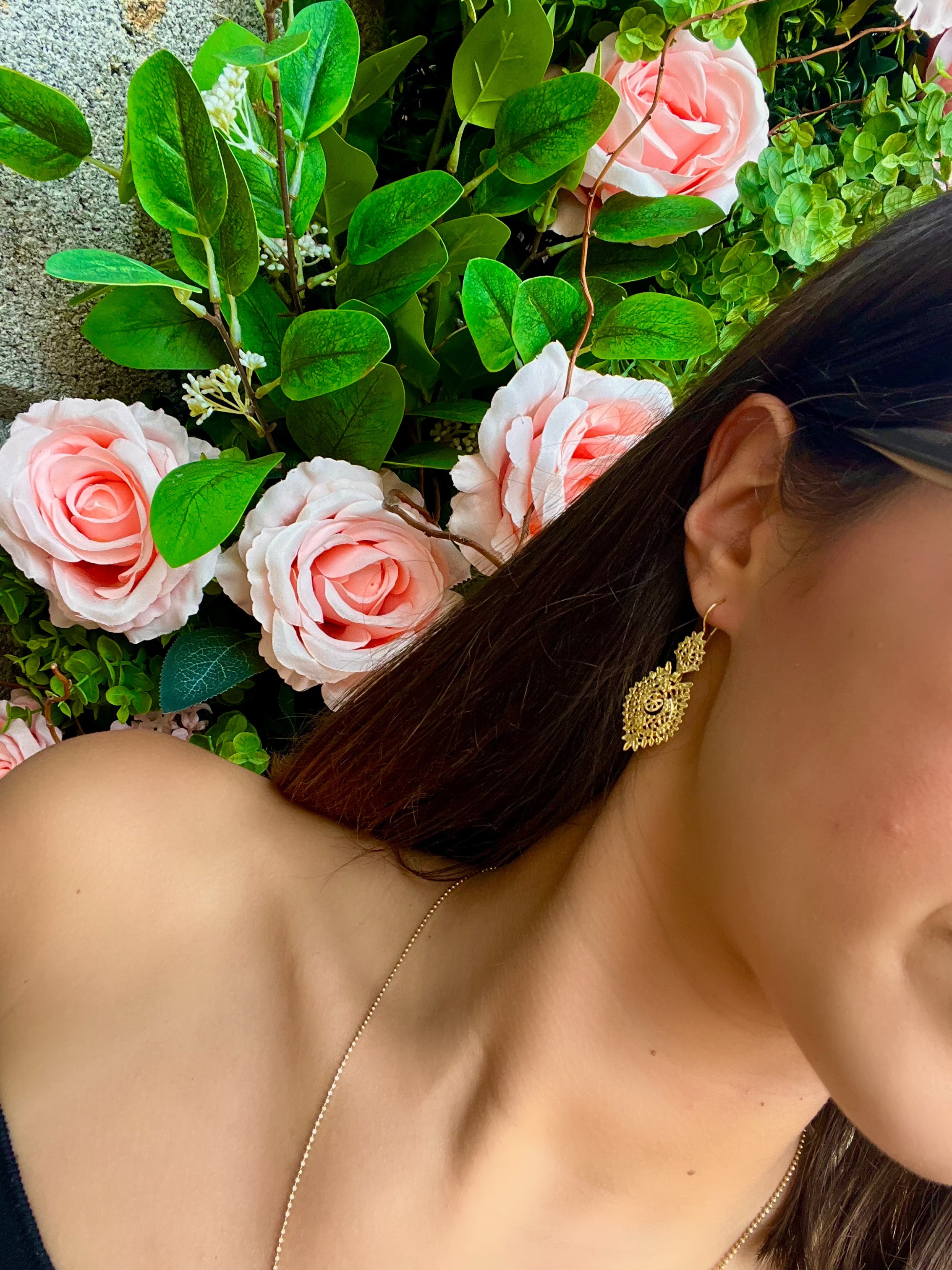 Queen Earrings in Gold Plated Silver