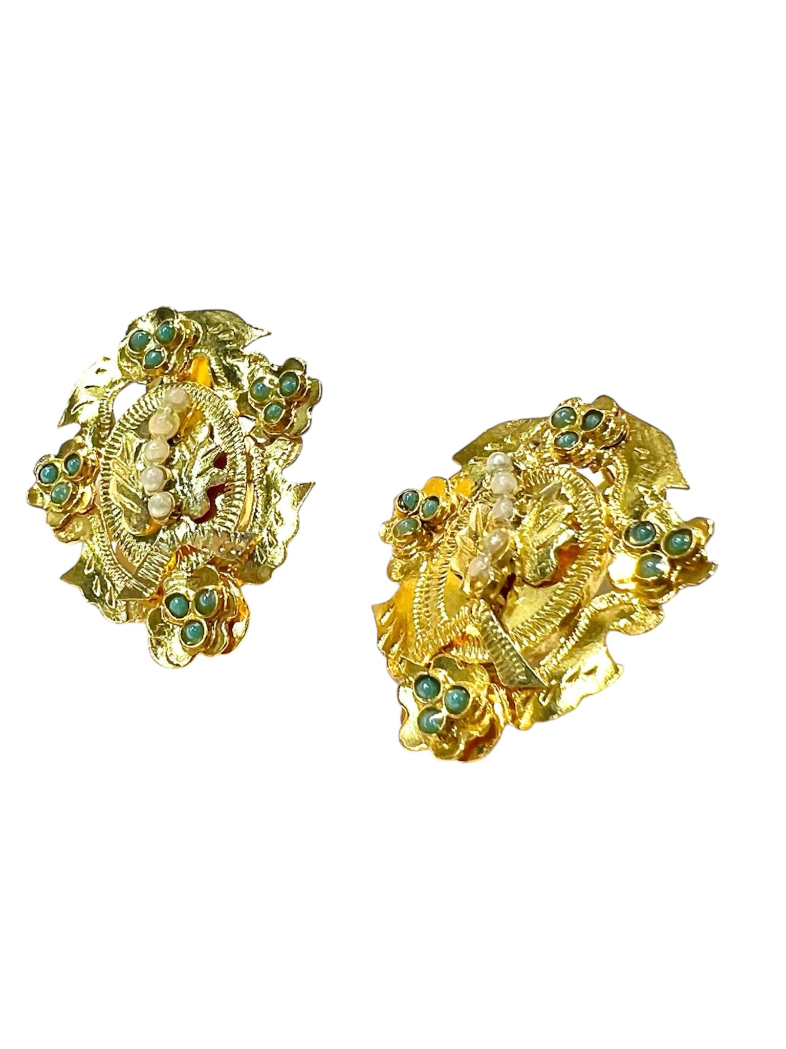 Filigree Gold Plated Silver Earrings