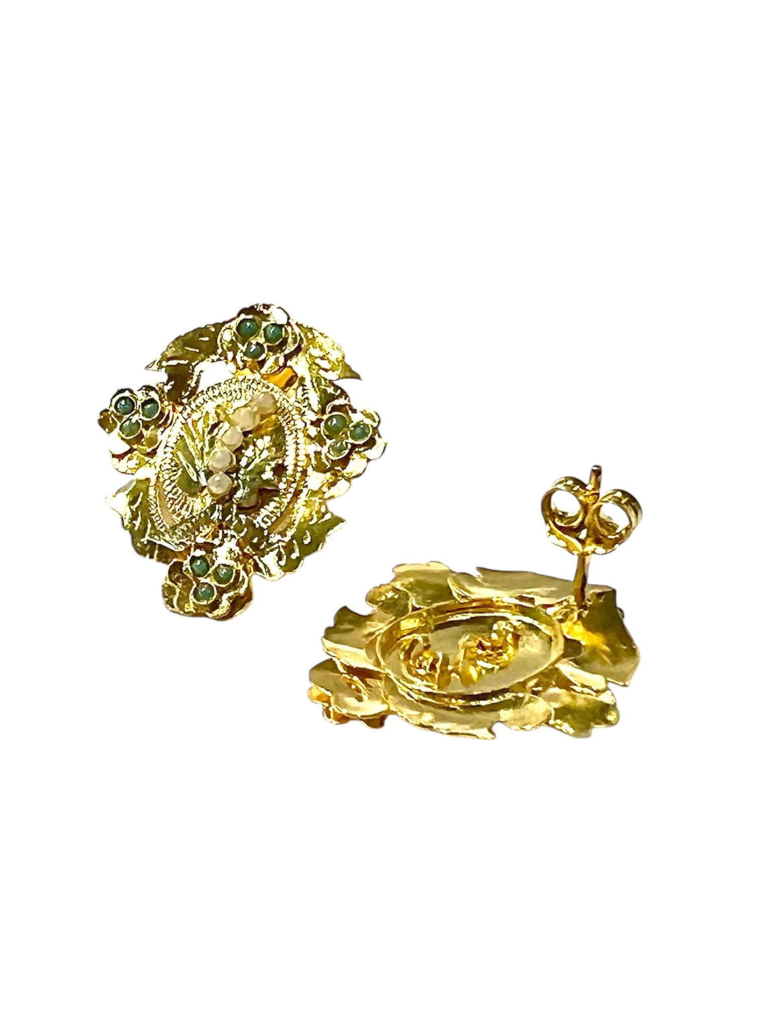 Filigree Gold Plated Silver Earrings