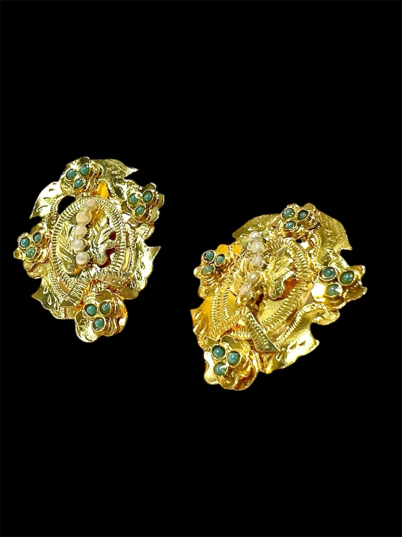 Filigree Gold Plated Silver Earrings