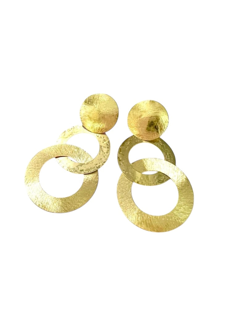 Round Earrings in Gold Plated Silver