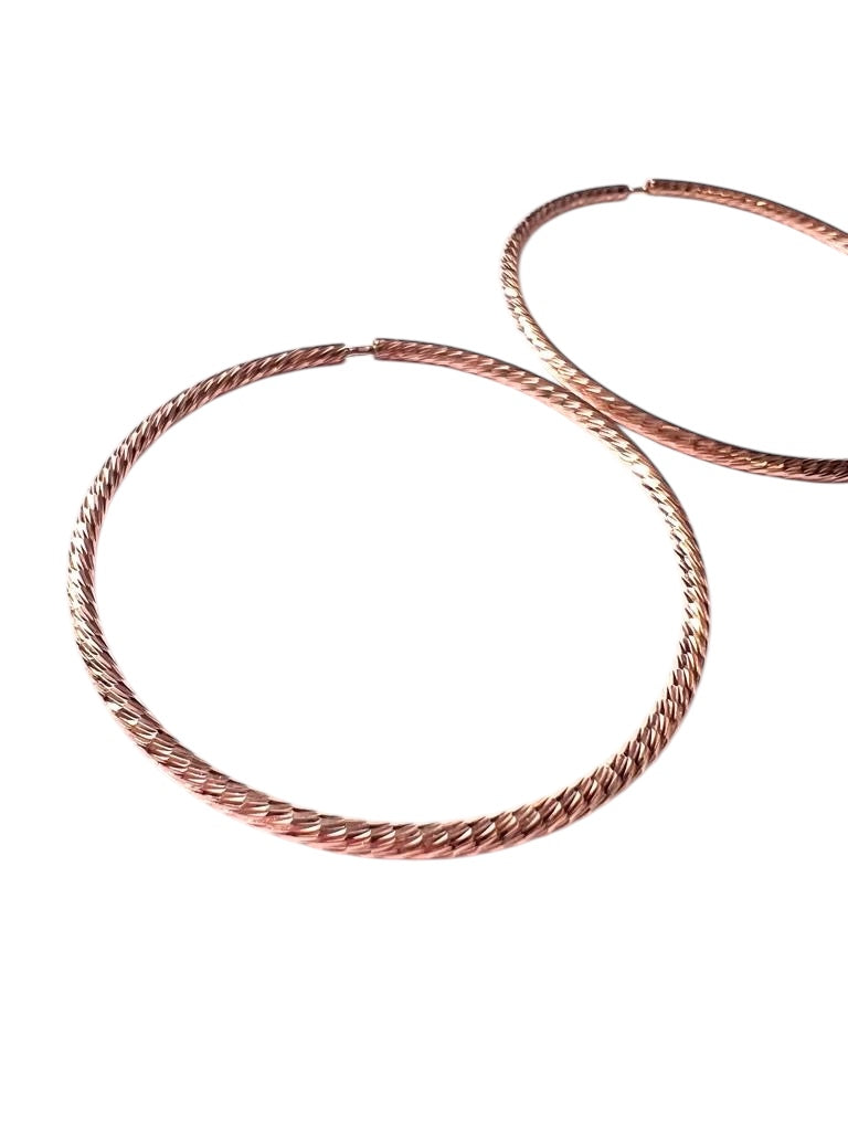 Rose Silver Hoop Earrings