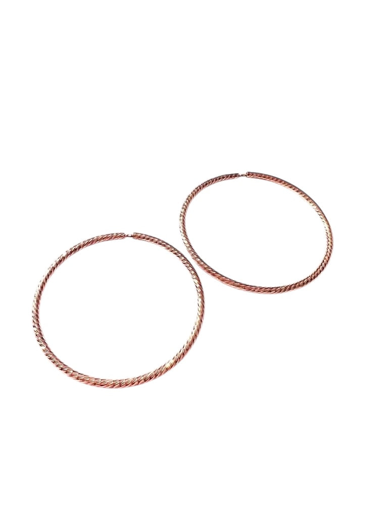 Argolas em Prata Rosa