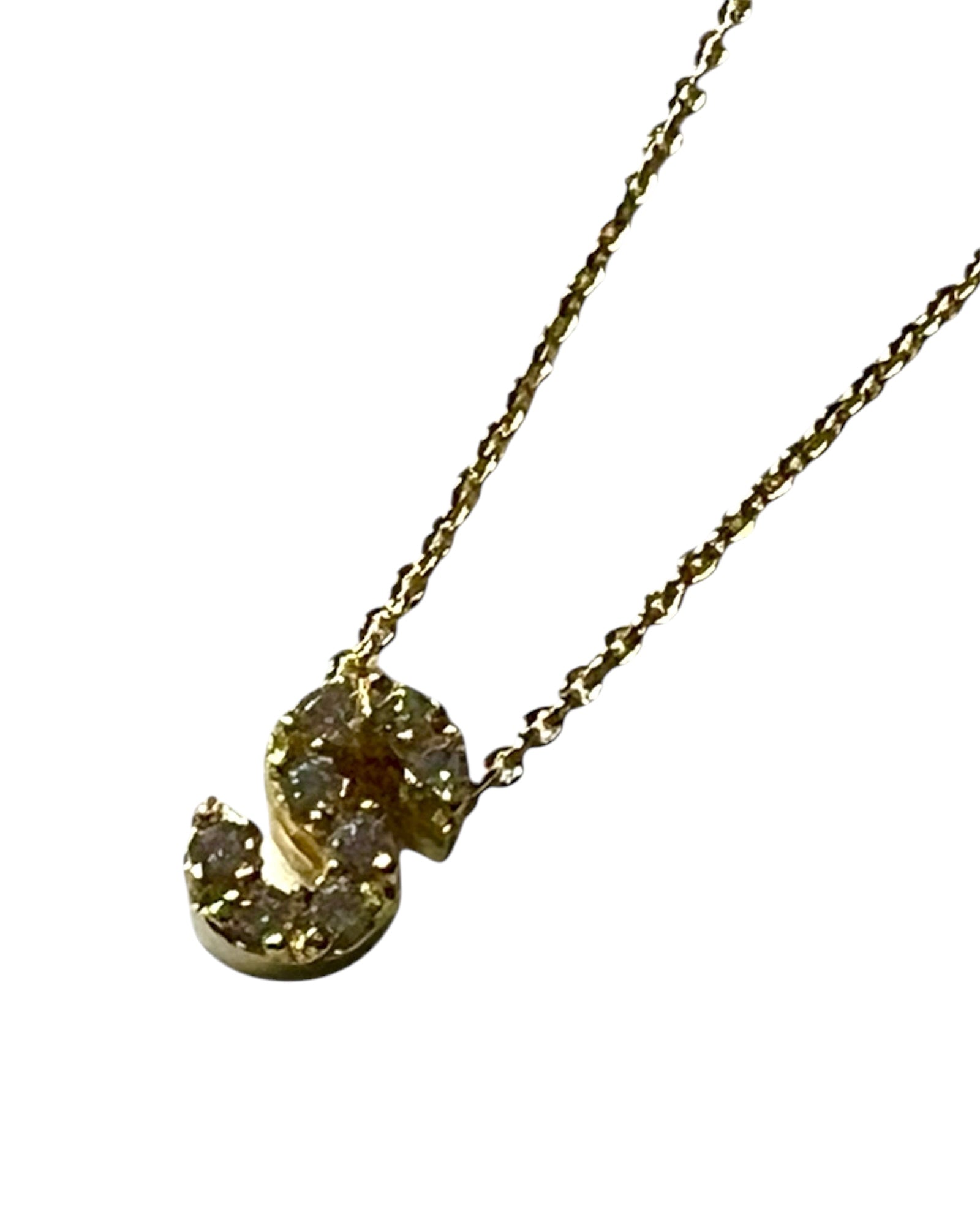 Letter S Necklace in Gold Plated Silver