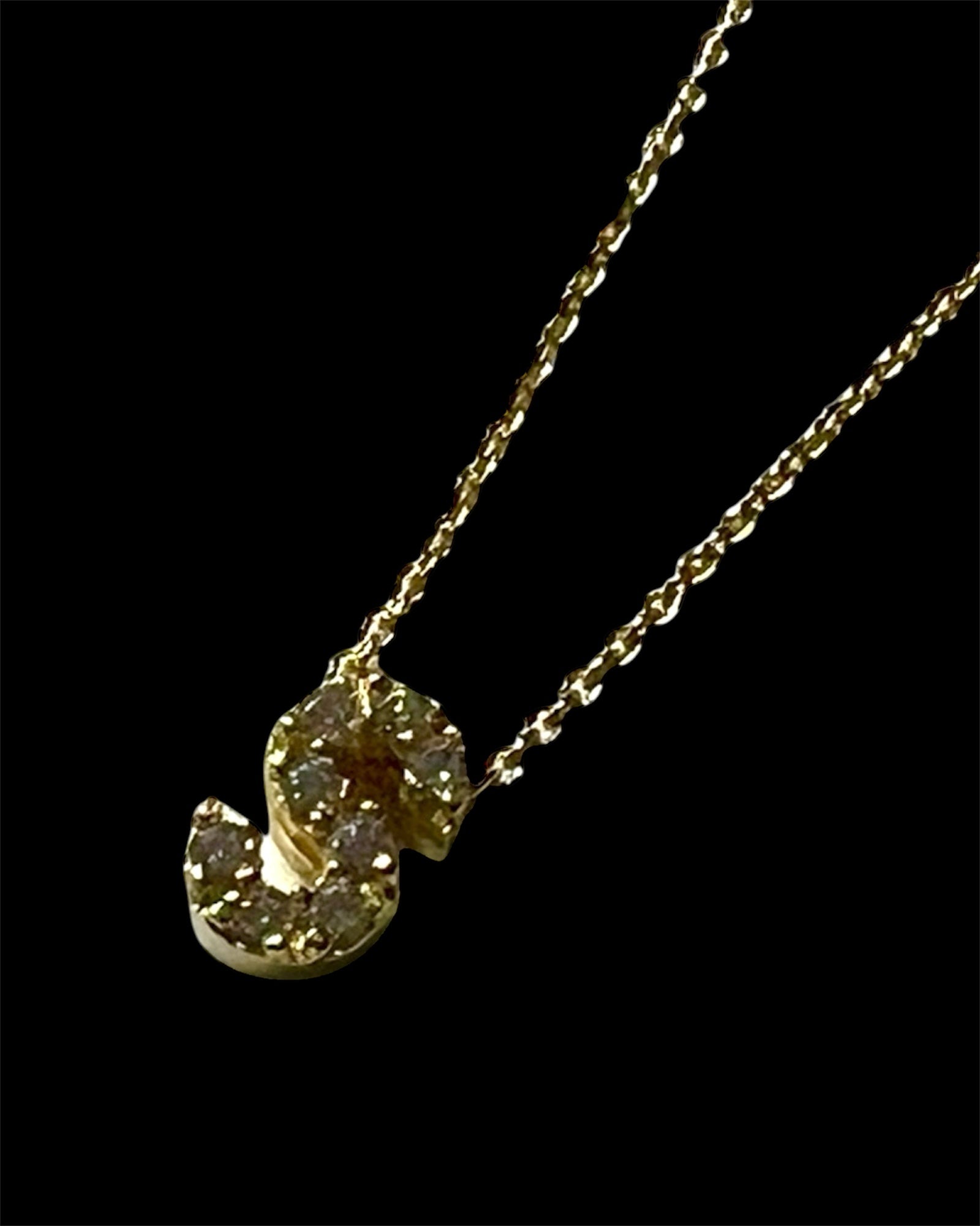 Letter S Necklace in Gold Plated Silver